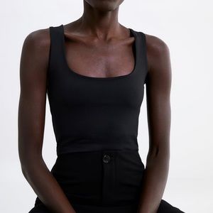 Zara Wide strap stretch tank tops